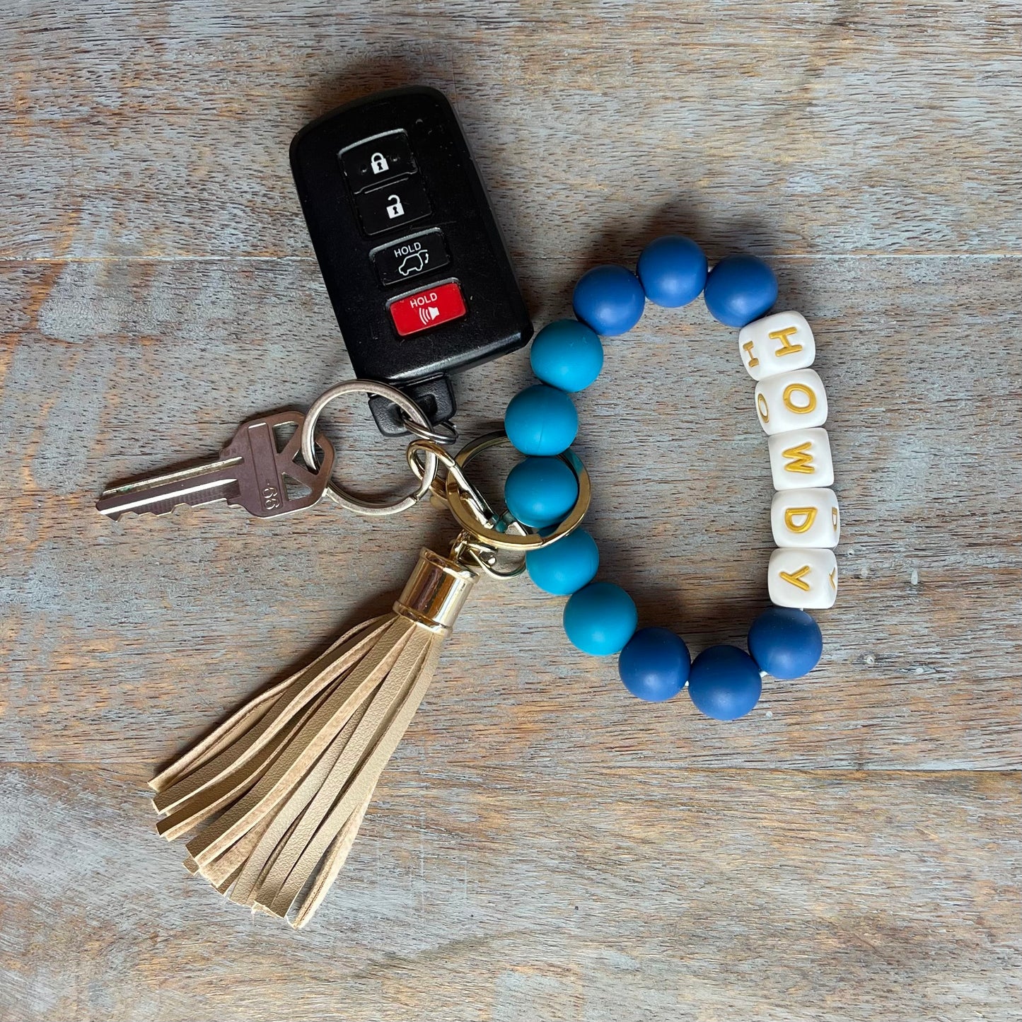 Silicone Bracelet Keychain Wristlet - Howdy