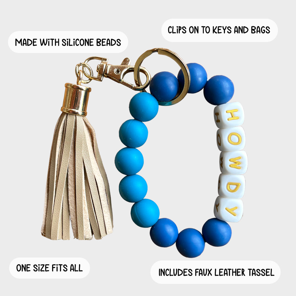 Silicone Bracelet Keychain Wristlet - Howdy
