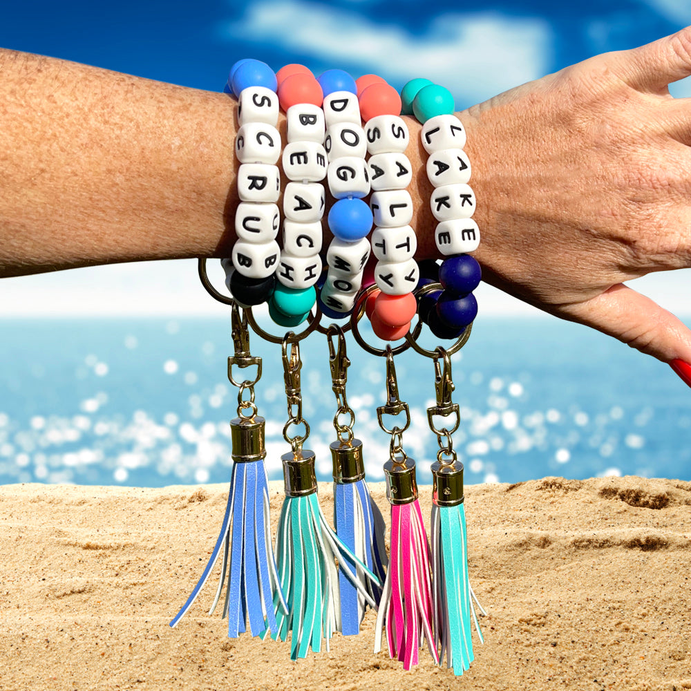 Silicone Bracelet Keychain Wristlet - Lake