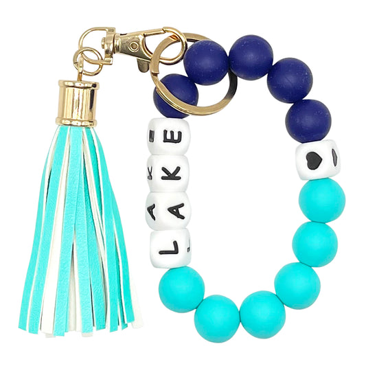 Silicone Bracelet Keychain Wristlet - Lake