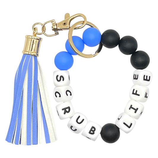 Silicone Bracelet Keychain Wristlet - Scrub Life