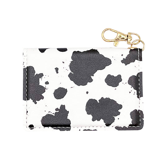 Slim ID Wallet Keychain for Women - Cow