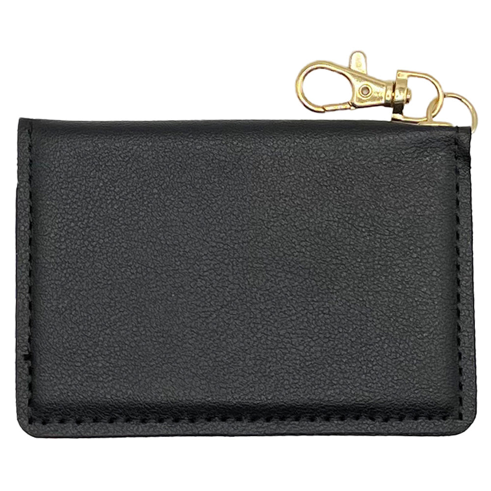 Slim ID Wallet Keychain for Women - Black