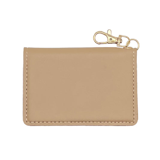 Slim ID Wallet Keychain for Women - Taupe