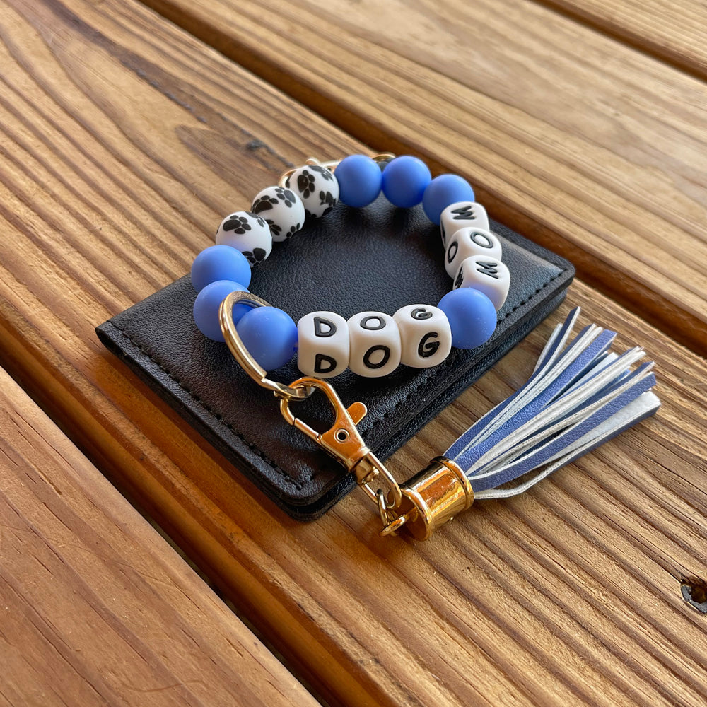 ID Wallet and Bracelet Keychain Set - Dog Mom