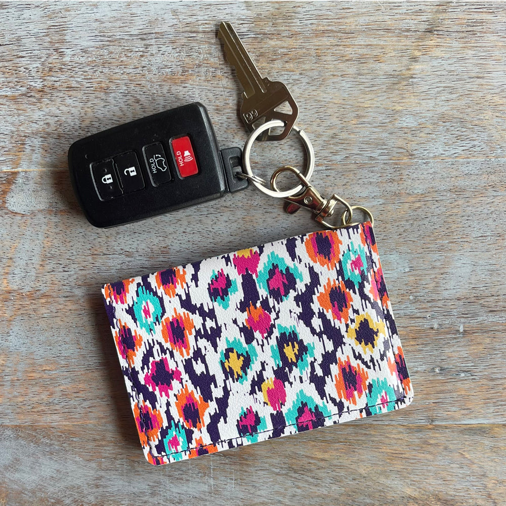 Slim ID Wallet Keychain for Women - Aztec