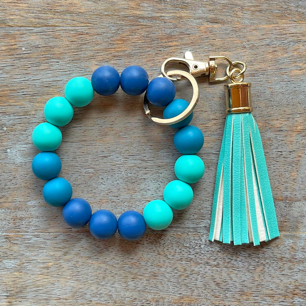 Silicone Bracelet Keychain Wristlet - Ocean