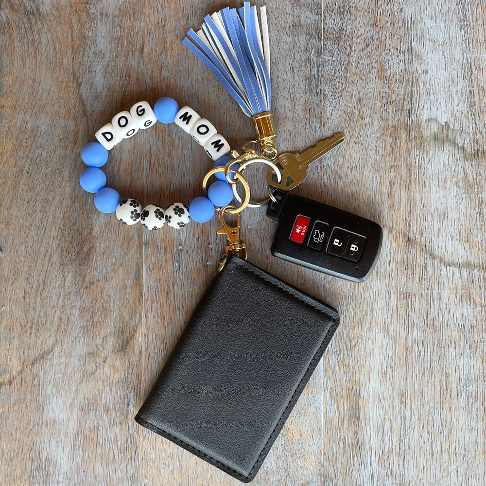 ID Wallet and Bracelet Keychain Set - Dog Mom