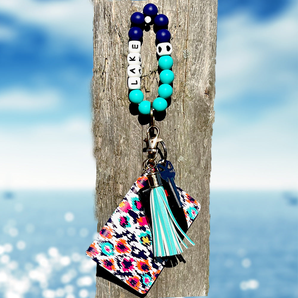 ID Wallet and Bracelet Keychain Set - Lake