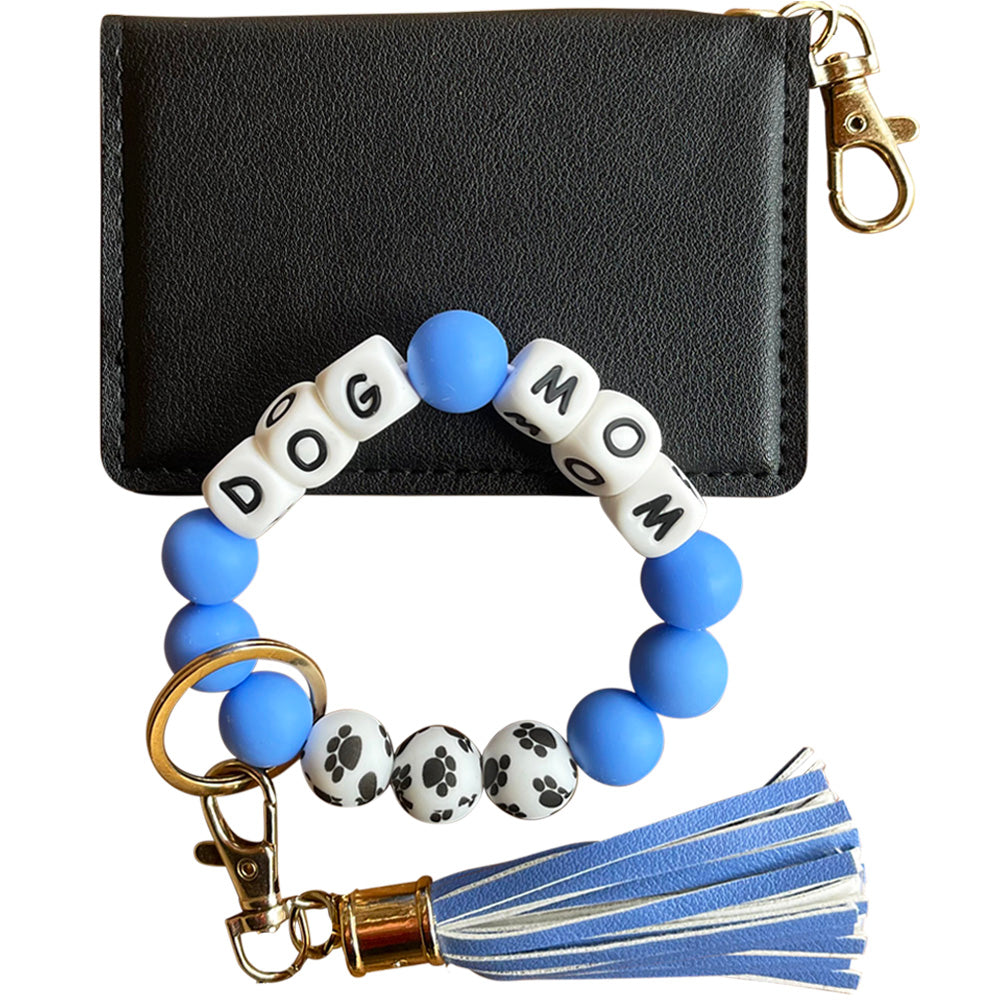 ID Wallet and Bracelet Keychain Set - Dog Mom