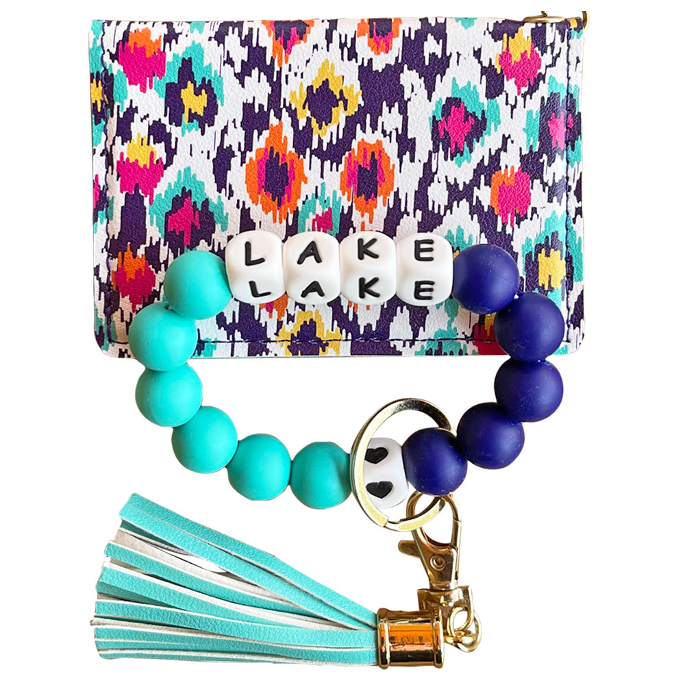 ID Wallet and Bracelet Keychain Set - Lake