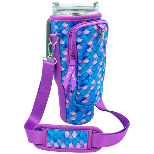 Crossbody 40 oz Tumbler" Handle" Bag - Mermaid