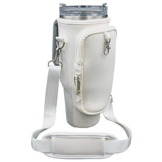 Crossbody 40 oz Tumbler" Handle" Bag - Cream