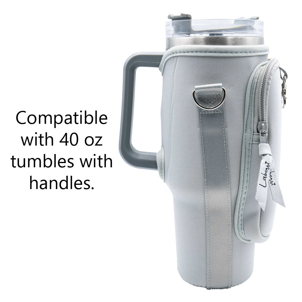 Crossbody 40 oz Tumbler" Handle" Bag - Stone