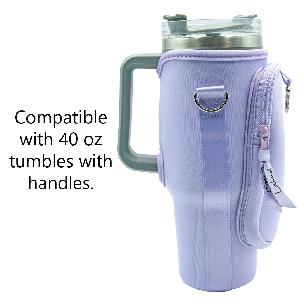 Crossbody 40 oz Tumbler" Handle" Bag - Lavender