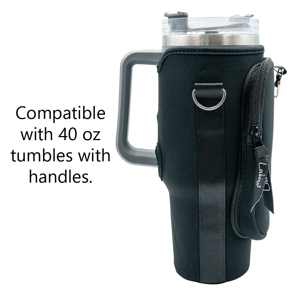 Crossbody 40 oz Tumbler" Handle" Bag - Black