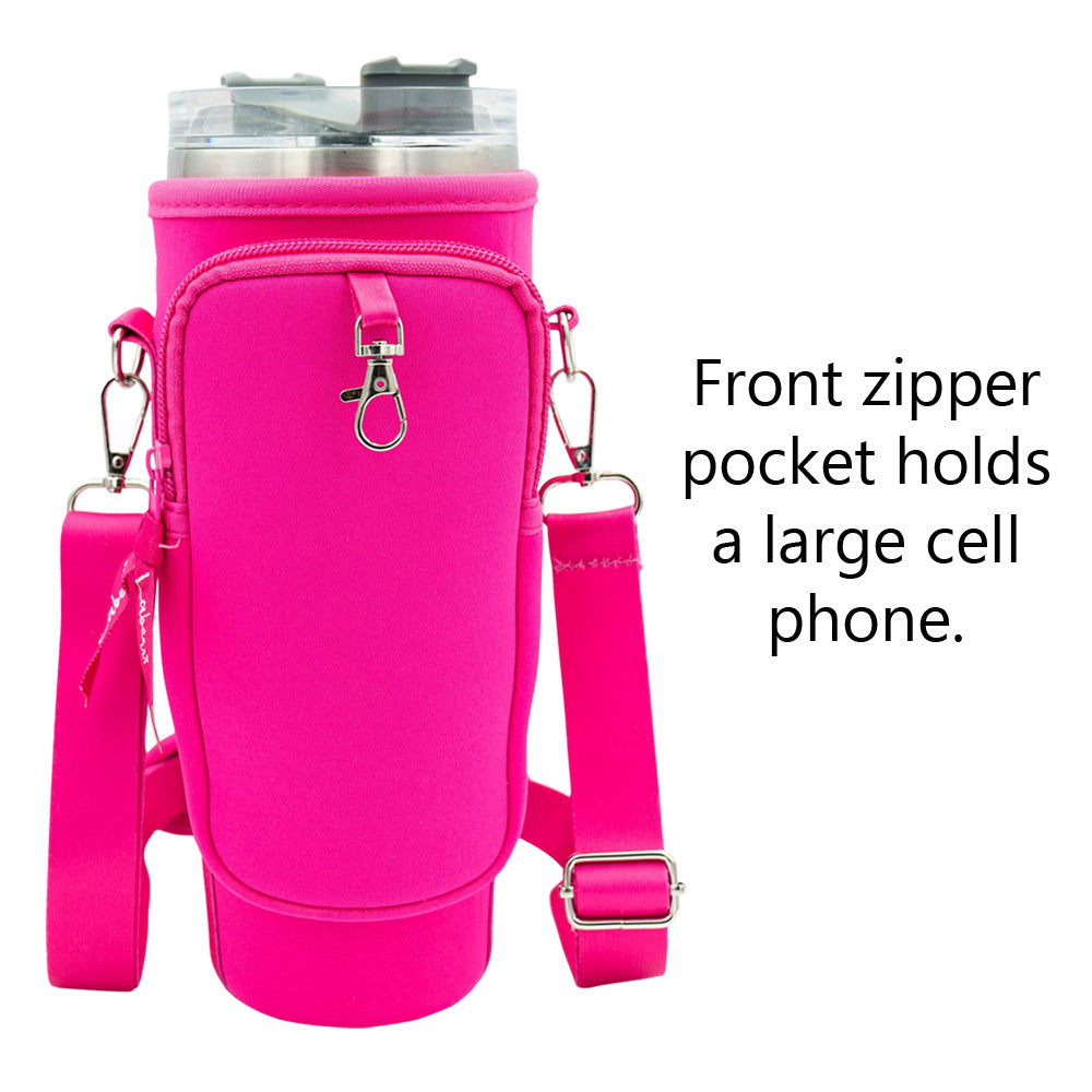 Crossbody 40 oz Tumbler" Handle" Bag - Hot Pink