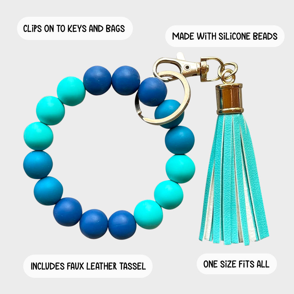 Silicone Bracelet Keychain Wristlet - Ocean