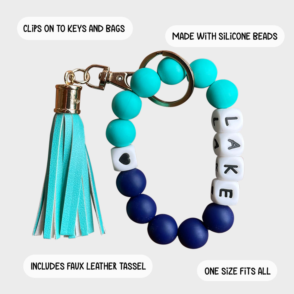 Silicone Bracelet Keychain Wristlet - Lake