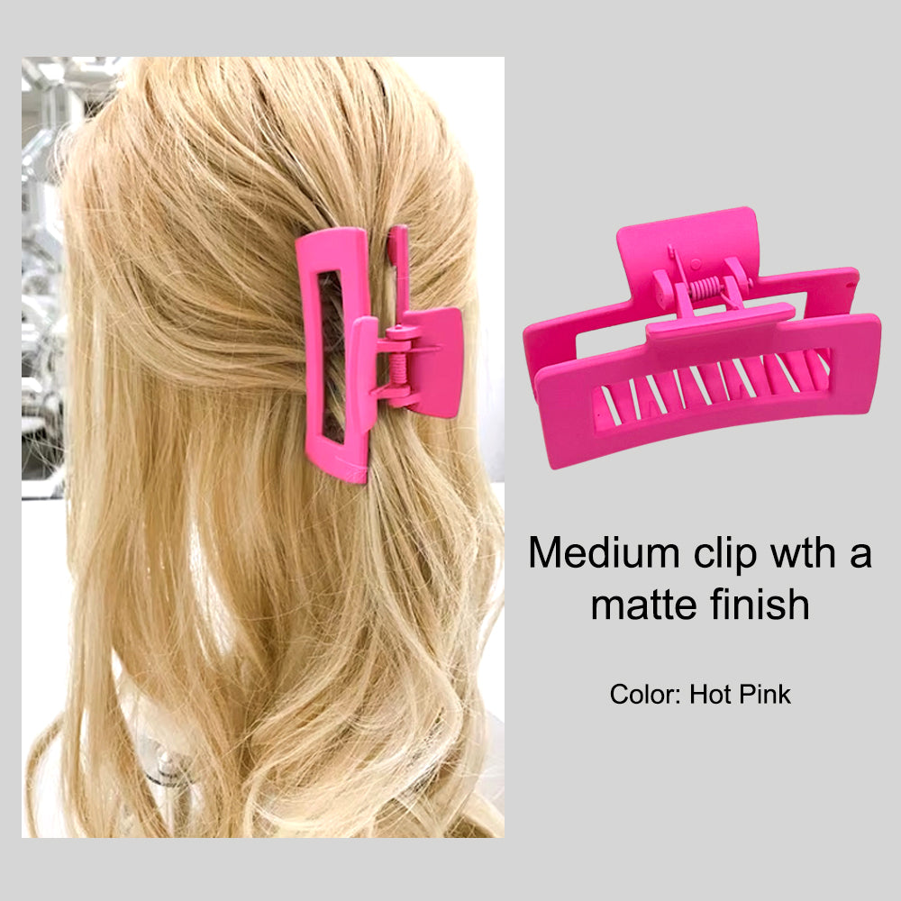 Set of Two Hair Clips - Cow & Hot Pink