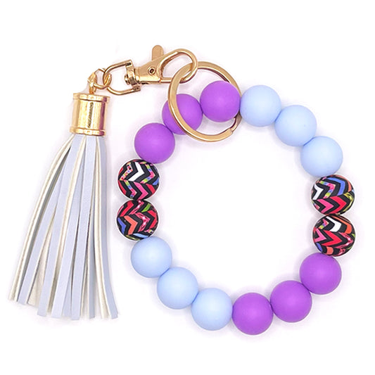 Silicone Bracelet Keychain Wristlet - Purple Zest