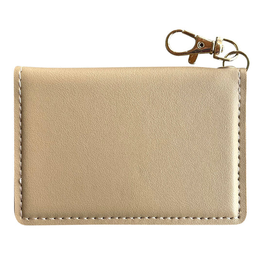 Slim ID Wallet Keychain for Women - Taupe