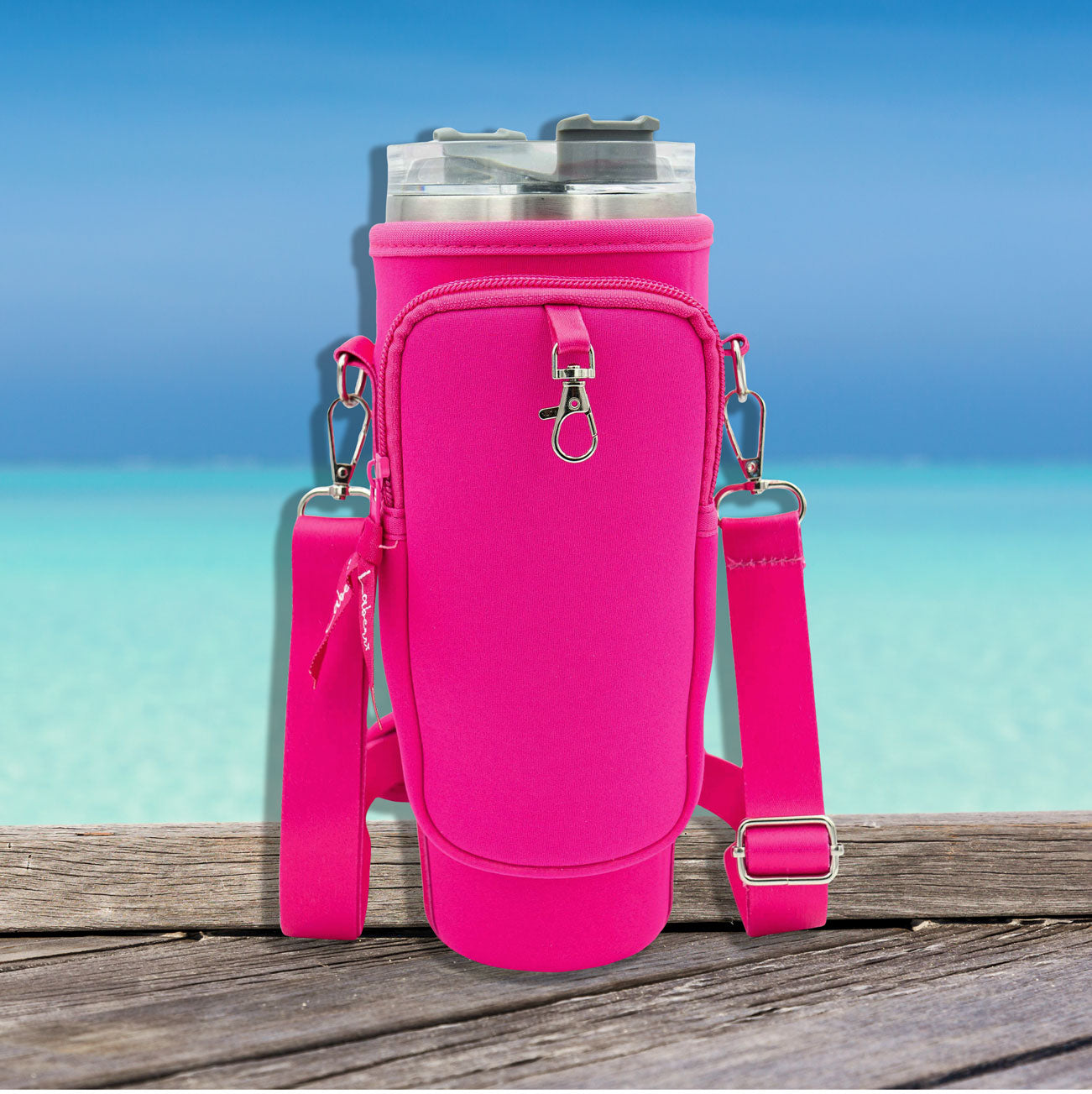 Crossbody 40 oz Tumbler" Handle" Bag - Hot Pink