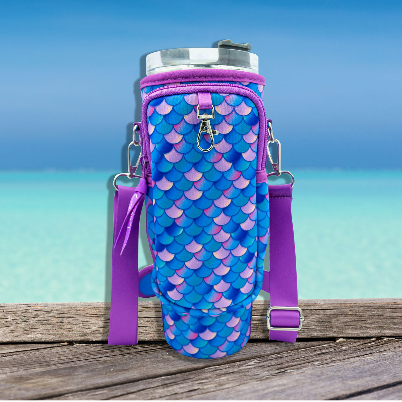 Crossbody 40 oz Tumbler" Handle" Bag - Mermaid