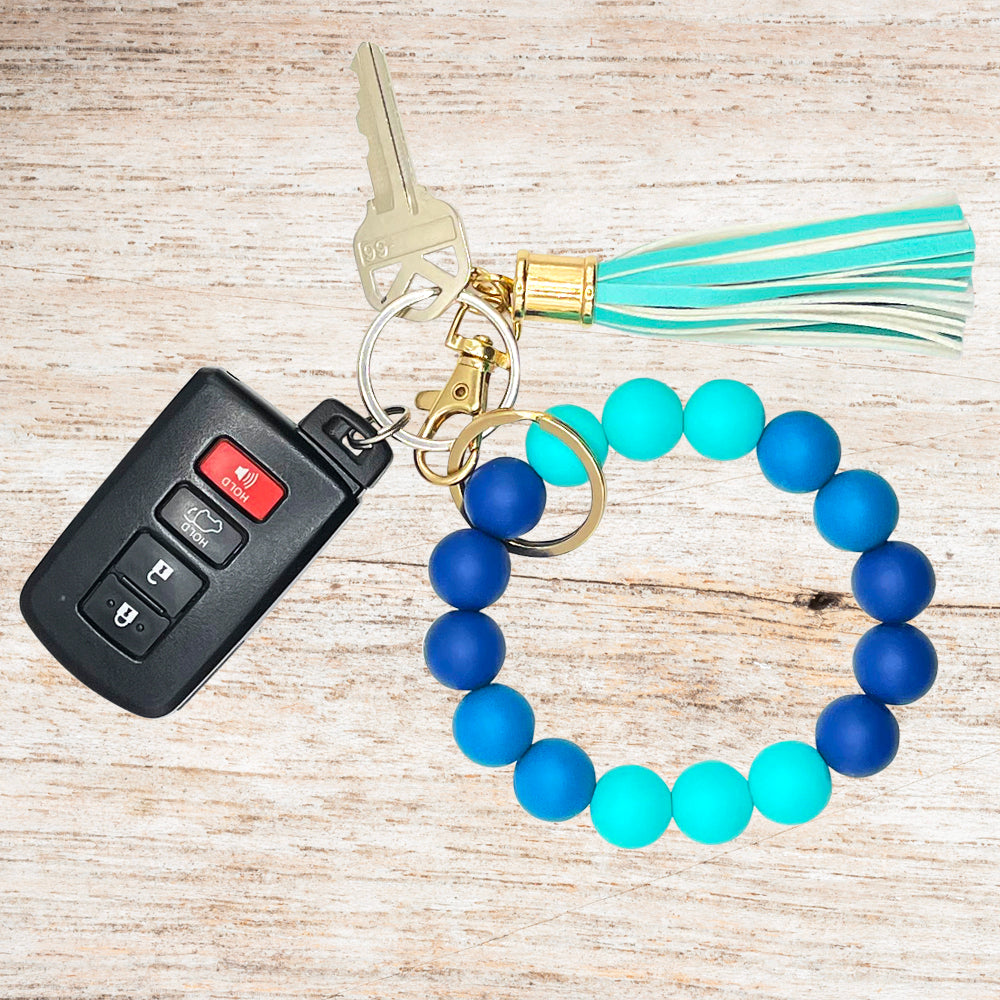 Silicone Bracelet Keychain Wristlet - Ocean